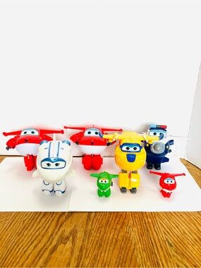 Super Wings Transform-A-Bots Lot(7) Astra Donnie Mira Paul Jett By Alpha Read